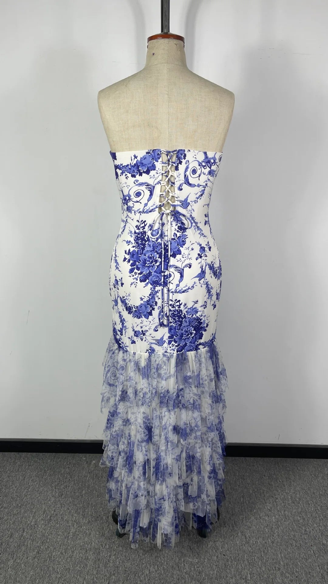 BKLD 2026 Spring Summer New Women Clothing Fashion Printed Sexy Strapless Dress Split Elegant Evening Party Long Dresses
