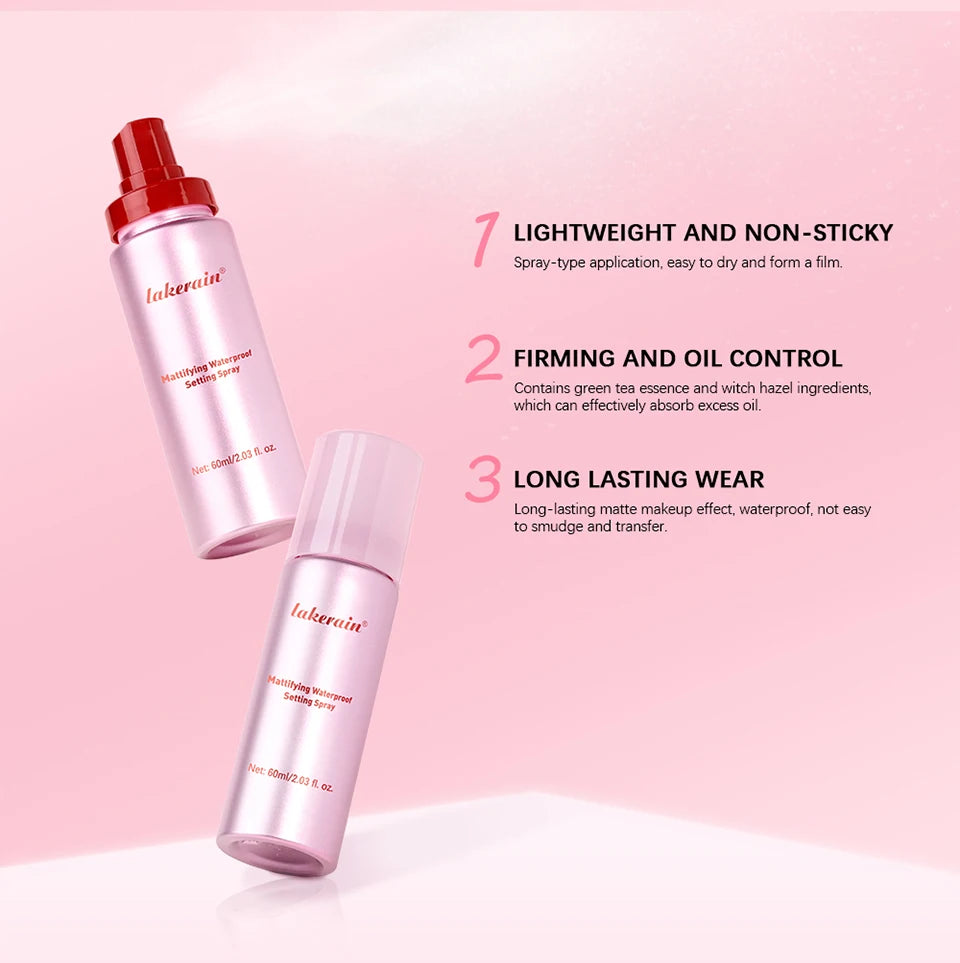 Long-Lasting Setting Spray Glossy Matte Base Makeup Oil Control Waterproof Moisturizing Make-up Fixer Spray for All Skin Style