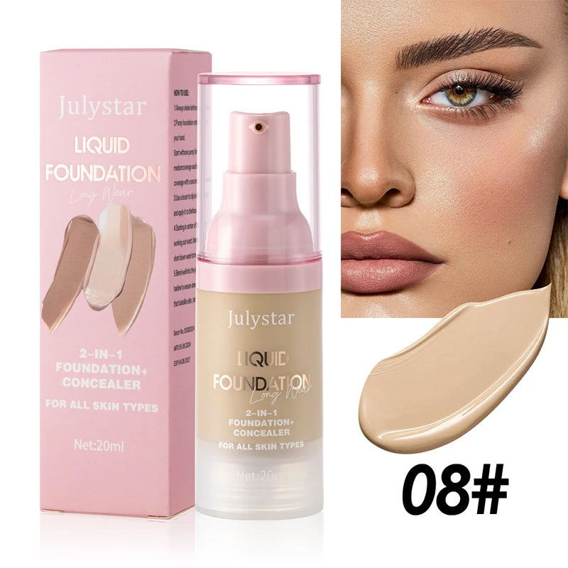 High Coverage Liquid Foundation Tint Oil Control Face Brighten Natural Concealer Waterproof BB Cream Makeup Korean Base Cosmetic