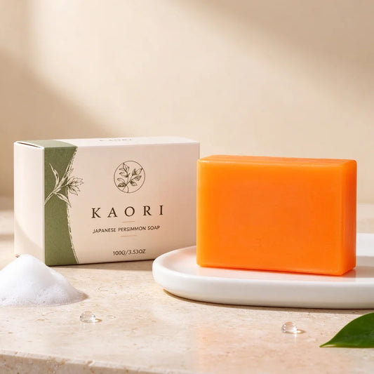 Natural Persimmon Soap 100g Plant Extract Fresh Mild Long Lasting Cleaning Scent Bath Soap Moisturizing Not Tight Wash Hand Soap