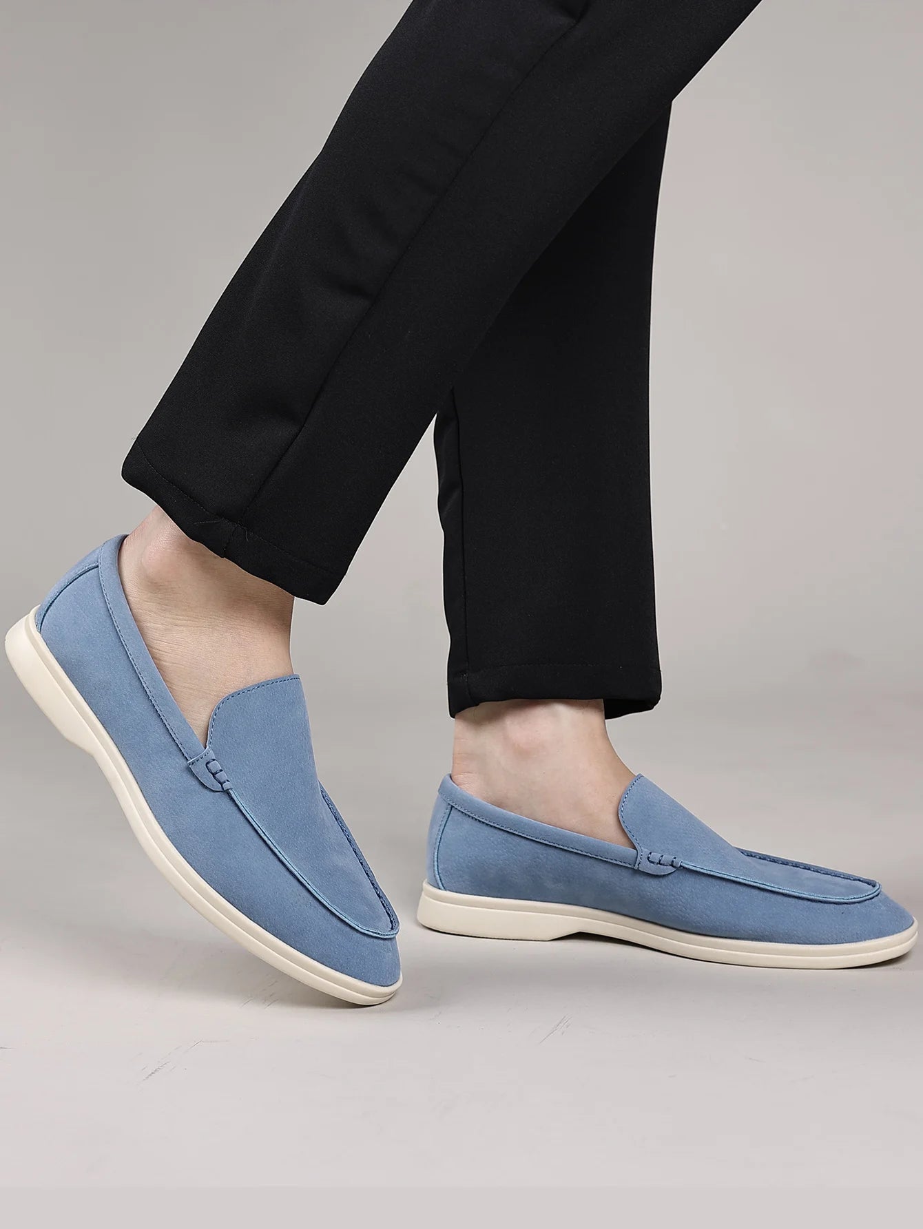 Men’s Leather Loafers 3205 – Square Toe Slip-On Casual Shoes