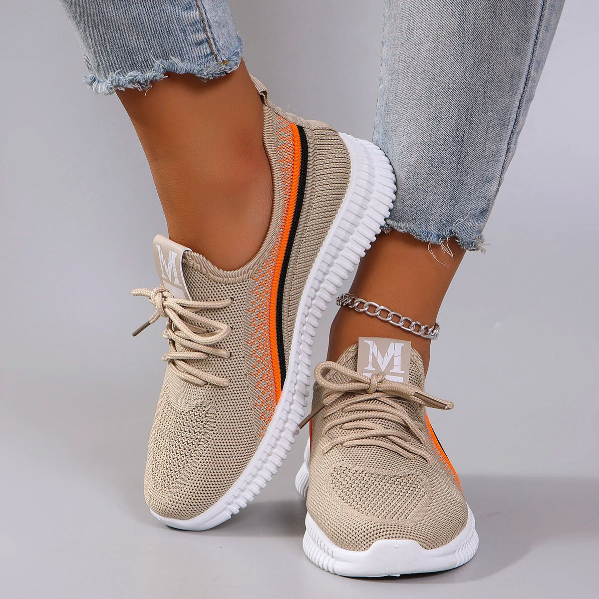 Women’s Breathable Mesh Flat Sneakers – Lightweight Summer Shoes