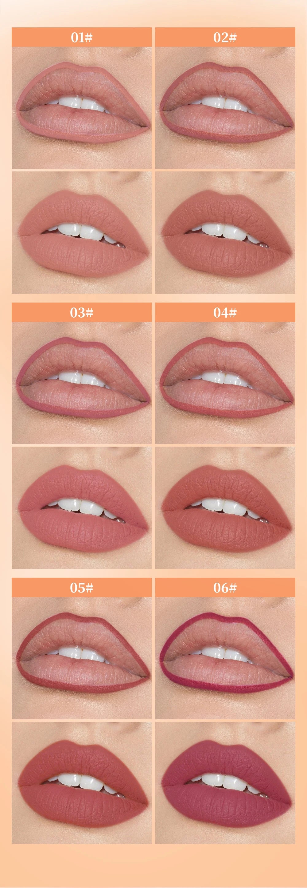 QIBEST Lip Liner Pencil Contour Matte Lipstick Pens Smudge Proof Silky Lipliner Not Easy Fade Outline Sculpt Lipliner Makeup Set