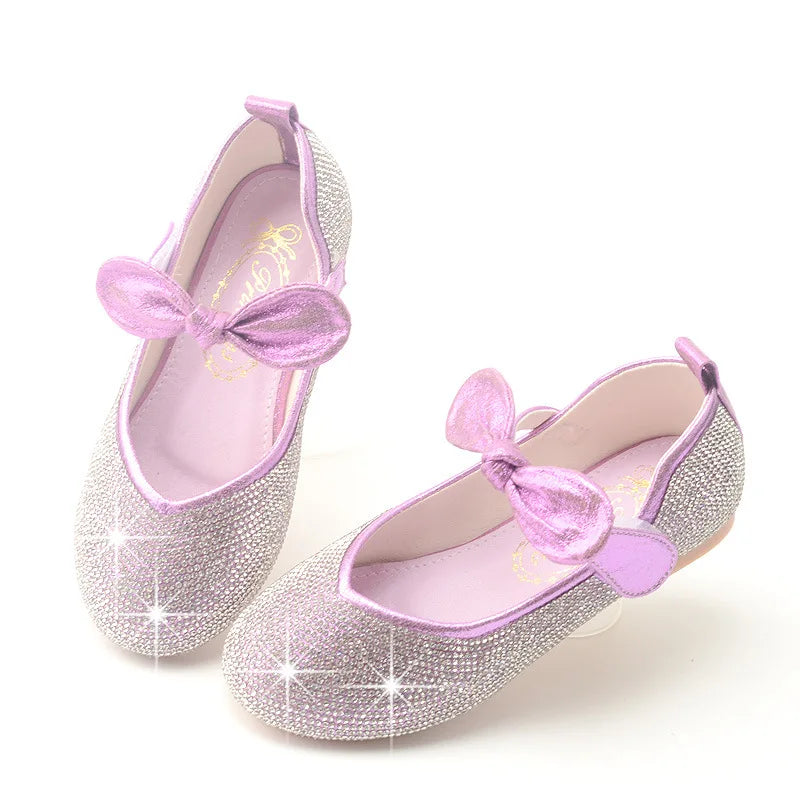 Girls Wedding Shoes Glitter New Brand Flat Heels Children Princess Sandals Dance Kids Fashion Party Shoes with Pearl