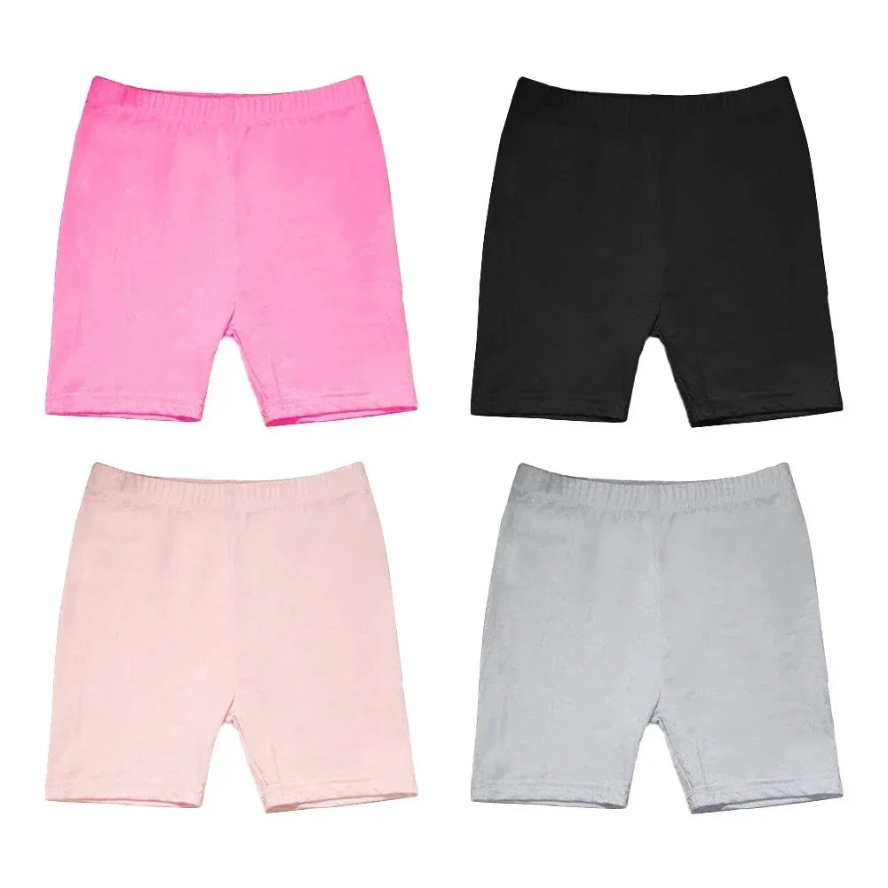4pcs Girls Safety Pants Modal Dance Leggings Shorts Soft Candy Color Panties Girls Underwear Short tights Aged 3-12 Years