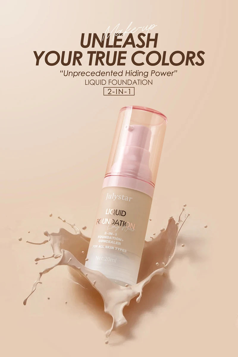 High Coverage Liquid Foundation Tint Oil Control Face Brighten Natural Concealer Waterproof BB Cream Makeup Korean Base Cosmetic