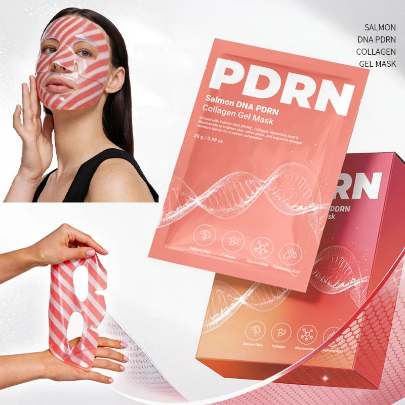 Salmon Dna PDRN Facial Mask Collagen Hydrating Moisturizing Hydrogel Mask Radiant Gentle Soothing Repair Daily Skincare