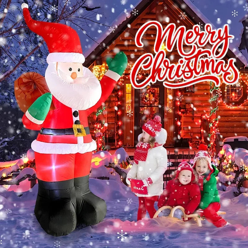 1PC Backpack Santa Claus Christmas Decoration Inflatable Toys 1.8M Inflatable Model Holiday Gift Indoor Outdoor Decor