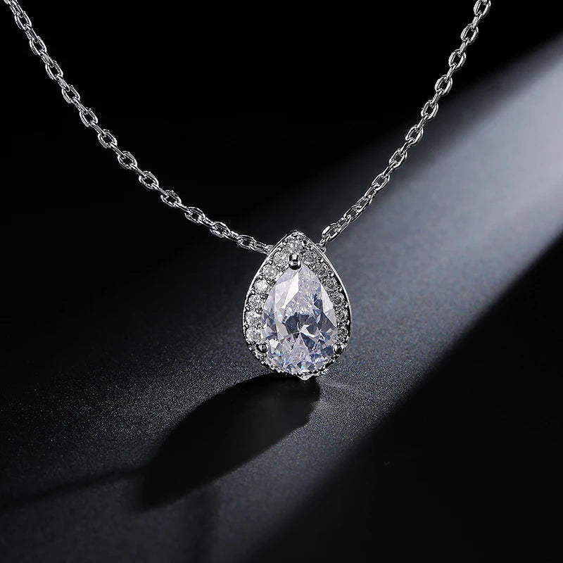ZAKOL Classic Water Drop Zirconia Wedding Jewelry Set for Women Shiny AAA Cubic Zircon Earrings Necklace Jewelry Sets Gift