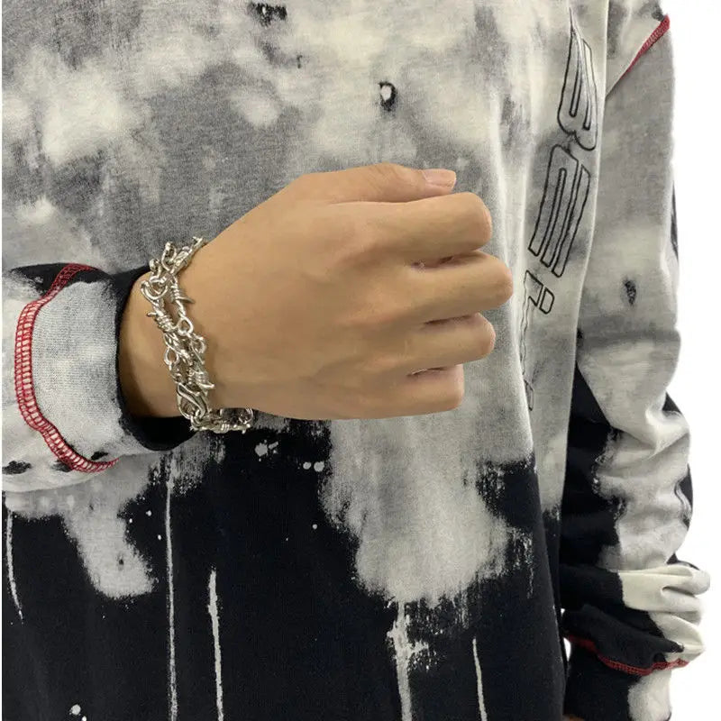ZAKOL Fashion Iron Unisex Choker Necklace Women Hip-hop Gothic Punk Barbed Wire Little Thorns Chain Choker Jewelry Gifts