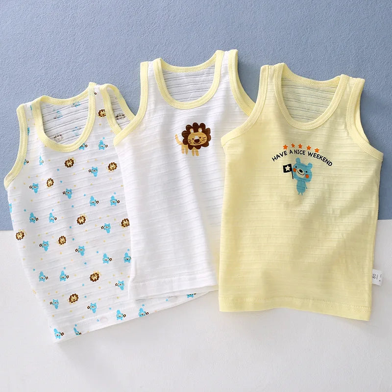 3pcs/lot Boys Tank Tops Summer Cotton Kids Underwear for Girls Bamboo Children's Vest Toddler Underwear Baby Crop Top Clothing