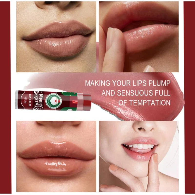 Christmas Lipstick Set Redwine Lip Balm 5gx8pcs Smoothing Lips Long Lasting Moisturizing, Light And Non Sticky Festival Gift