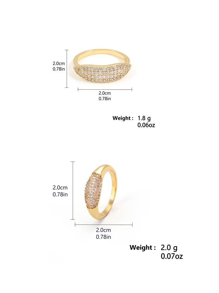 ZAKOL New Trendy Shiny Micro Pave Zircon Finger Ring White  Crystal CZ Minimalist Aesthetic Ring for Women Wholesale