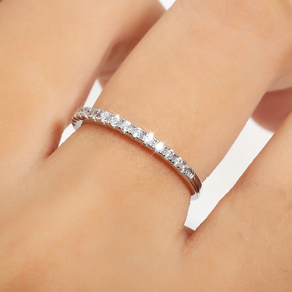 ZAKOL Simple Fashion Micro-inlaid Zirconia Thin Bangle for Women Brand Design Shiny Zircon Bracelets Jewelry Gift