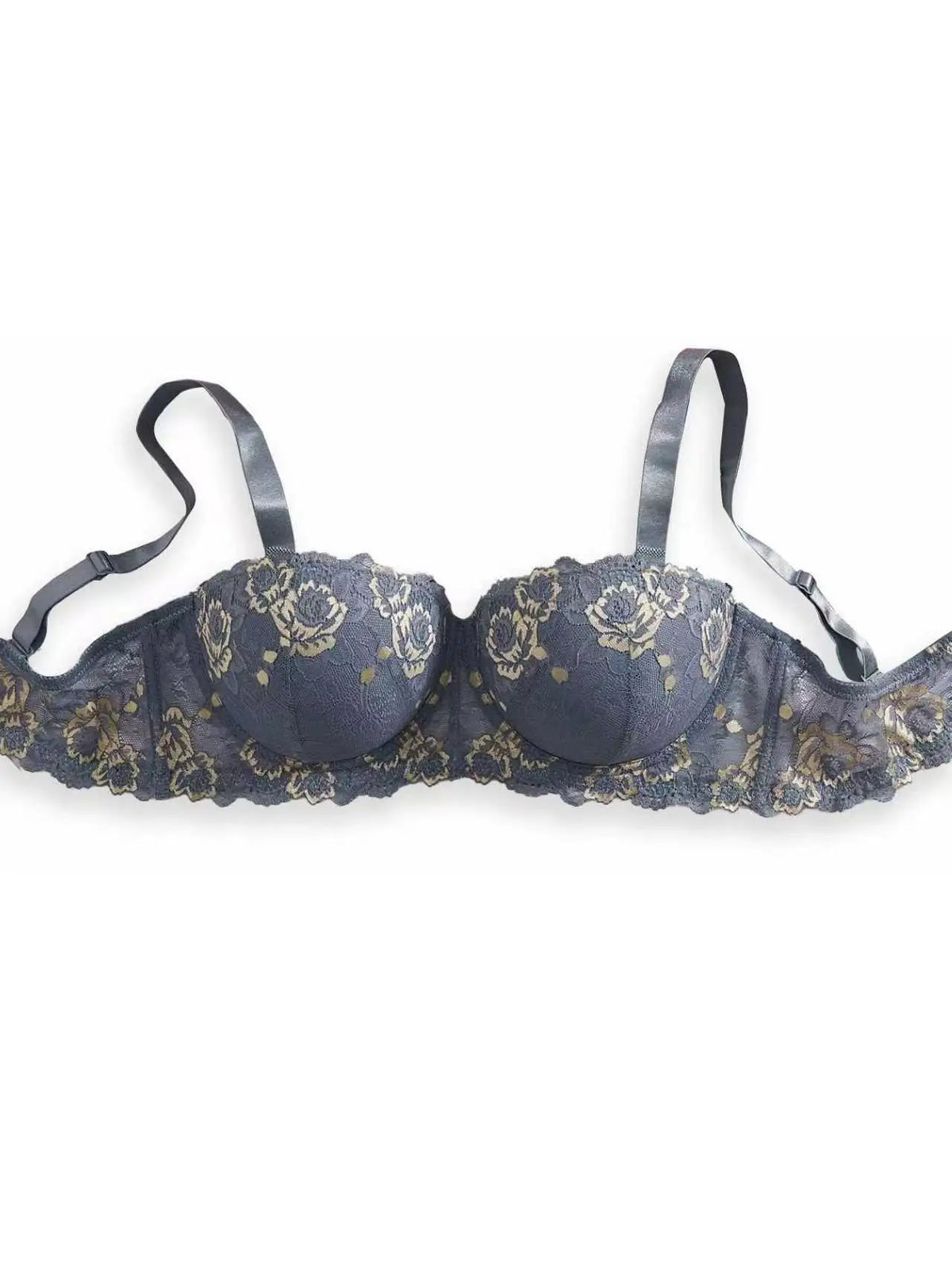 Plus Size Lace Women's Bra BCD Thin Cup Floral Embroidered Push up Bra Side Support Comfortable Underwire Lingerie Bra Women