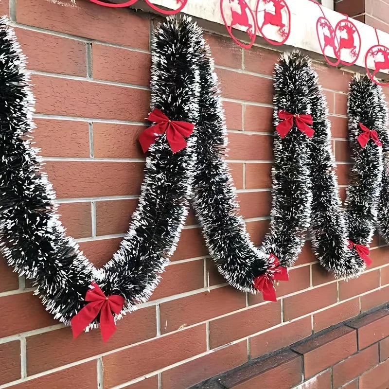 10M Christmas Eve Decoration Bar Tops Ribbon Garland Christmas Tree Kitchen Ornaments Wedding Party Decoration Prop