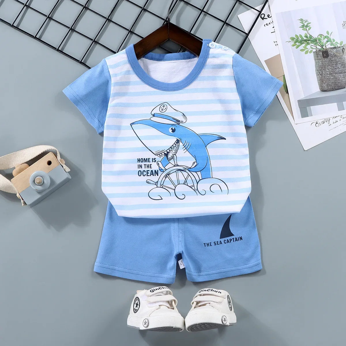 2PCS mother Kids Clothes Children's Sets Boys Girl T-shirt Shorts Summer Cotton Short sleeve Baby Children