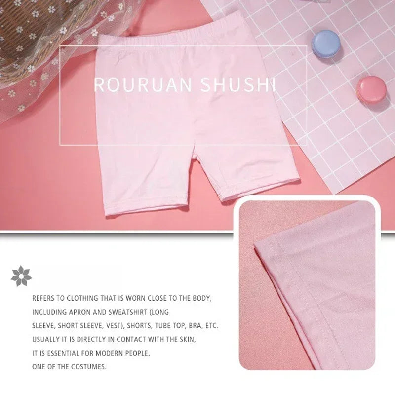 4pcs Girls Short Safety Pants Candy Color Modal Dance Leggings Kids Underwear Children Summer Cute Shorts Underpants 3-12 Years