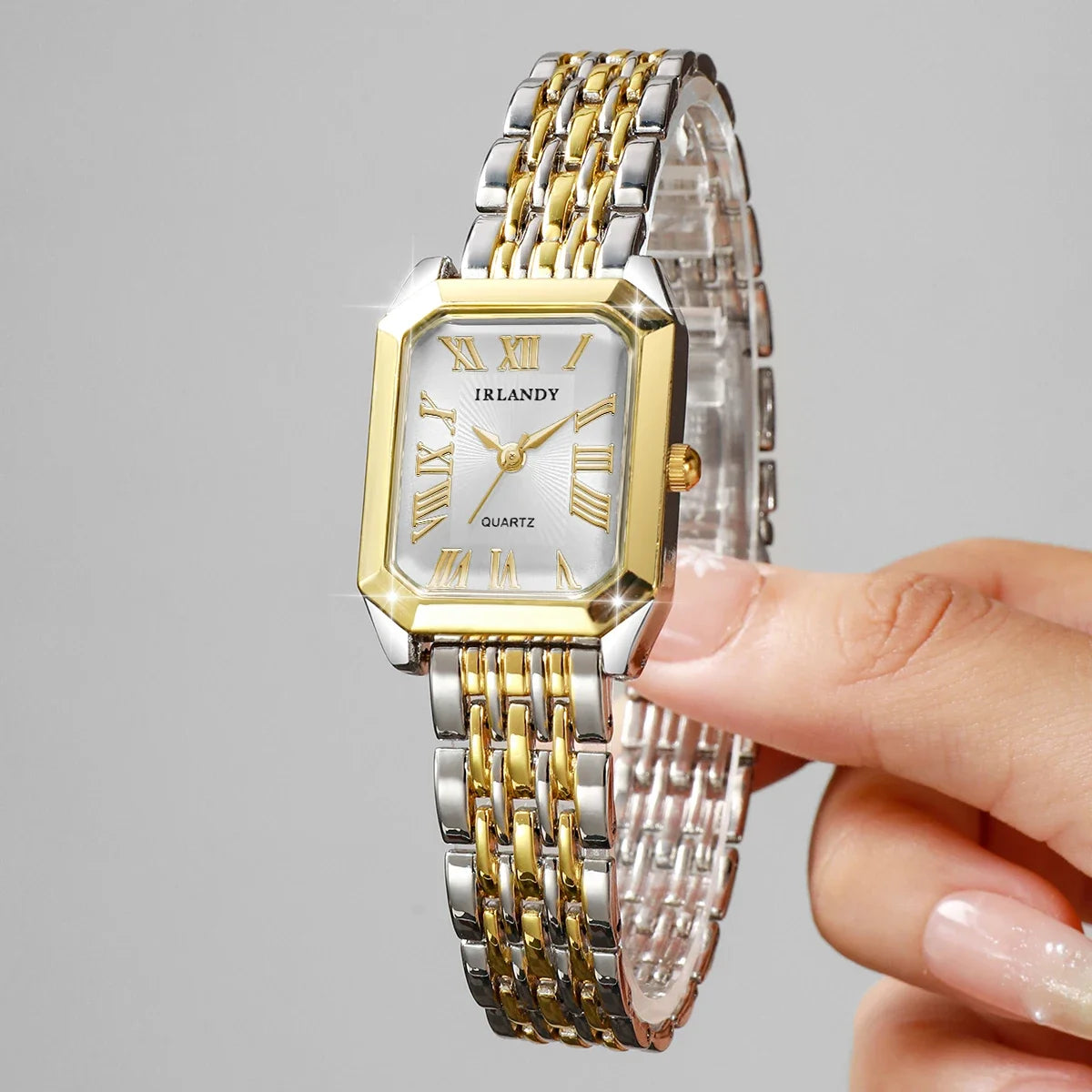 4PCS Elegant Rectangle Women Quartz Watch Bracelets Set Fashion Metal Girls Bracelet Wristwatches Relogio Feminino（Without Box）