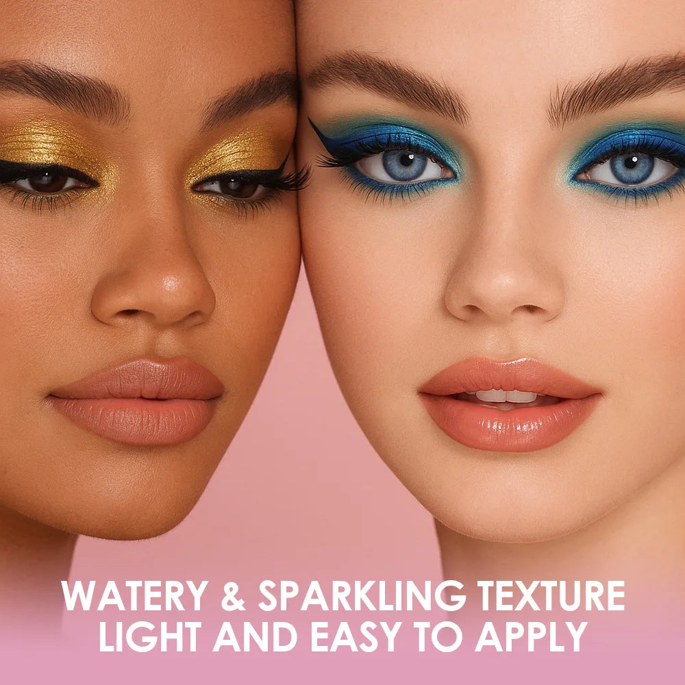Waterproof Liquid Eyeshadow Metallic Gold Eye Shadow Stick Lasting Pearlescent 10 Colors Smoky Black Glitter Eye Highlighter Pen