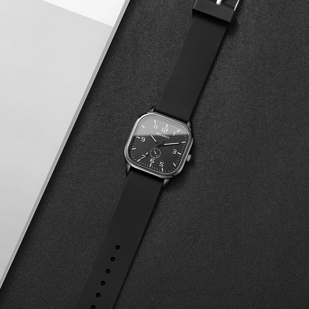 Fashion Square Women's Watch Casual Silicone Strap Quartz Watches Sports Wristwatch For Men Women Students（Without Box）