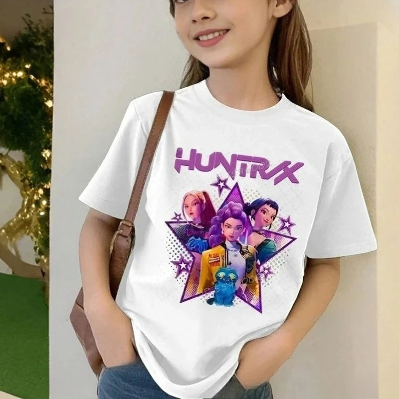 Kids Cartoon K-Pop Demon Hunters T-Shirt – Funny Summer Tee