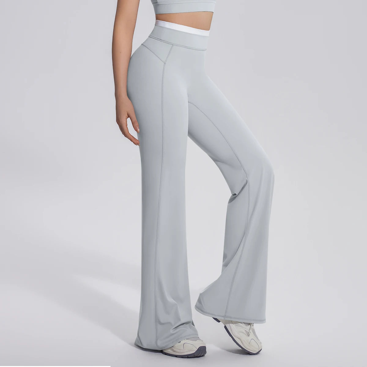 Rooftrellen Summer Woman Loose Breathable Yoga Wide Leg Pants Gym Running Quick Drying Yoga Pants High Stretch Bell-bottoms