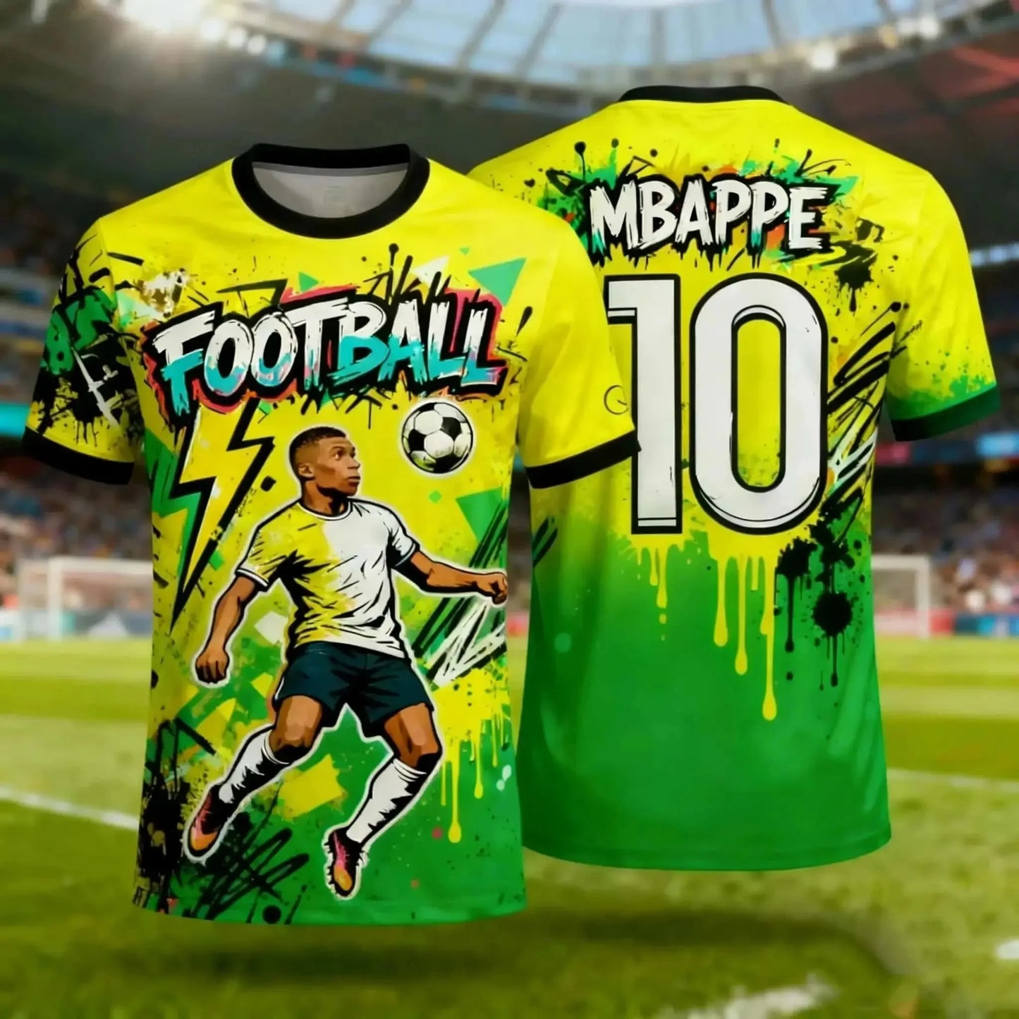 New Mbapp No 10 Summer Sports T Shirt 3D Gradient Print Family Style Adults Kids Fashion Soccer Jersey Unisex for Fitness