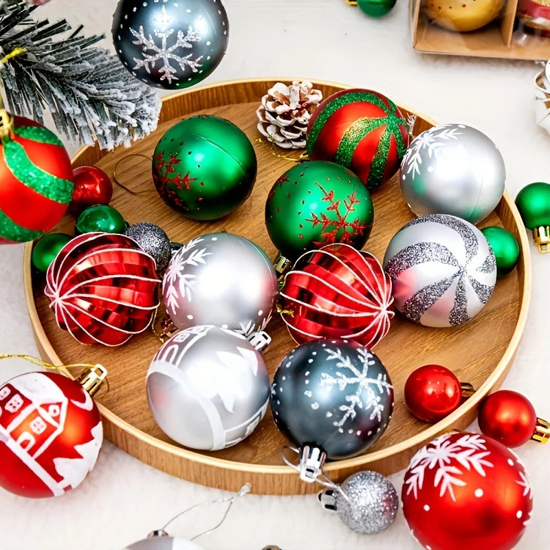 44Pcs 3/6CM Christmas Ball Merry Christmas Tree Topper Decoration for Home Decor Holiday New Year 2026 Navidad Gifts Supplies