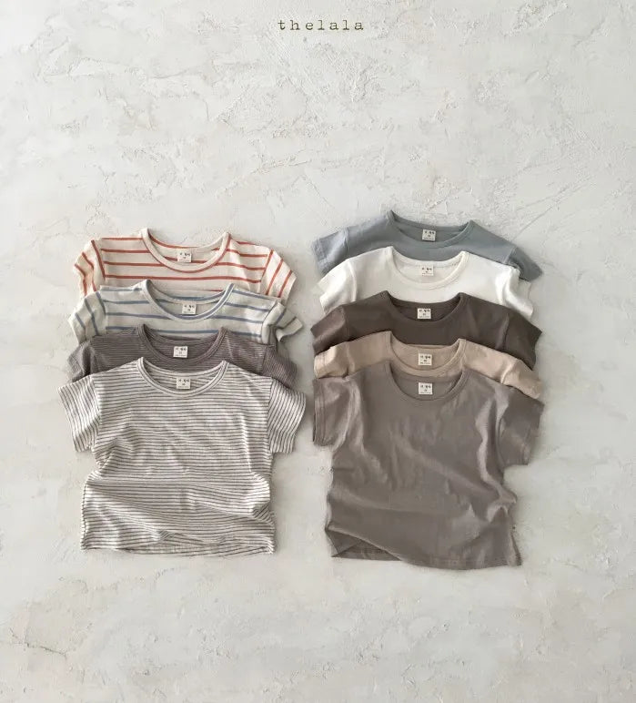 Baby Boy Stripe Shirt Summer Casual Short Bat Sleeve Kids Shirt for Boys