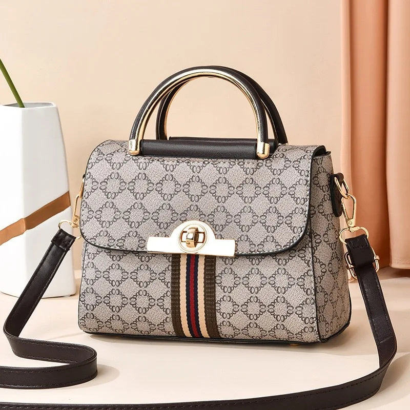Sweet Fresh Style Women's Shoulder Bag Handbag Crossbody Bag PU Material Medium Size Geometric Bag Fresh Sweet Women's Bag