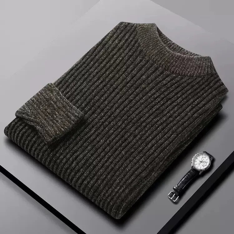 2026 New Men's Thick Warm Sweater Winter Knitted Turtleneck Pullovers Male High Neck Solid Slim Fit Soft Sweaters for Men Tops
