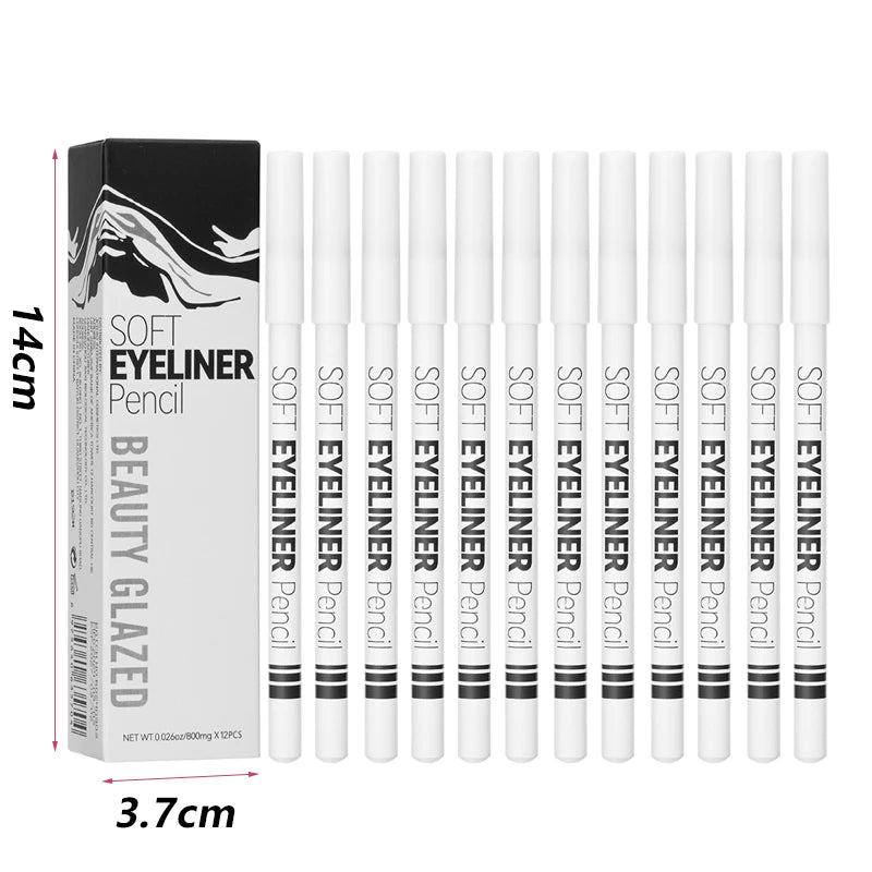Smooth Waterproof White Eyeliner Pencil - Long-Lasting Eye Brightener Easy Wear Fashion Makeup Tool for Smooth Application