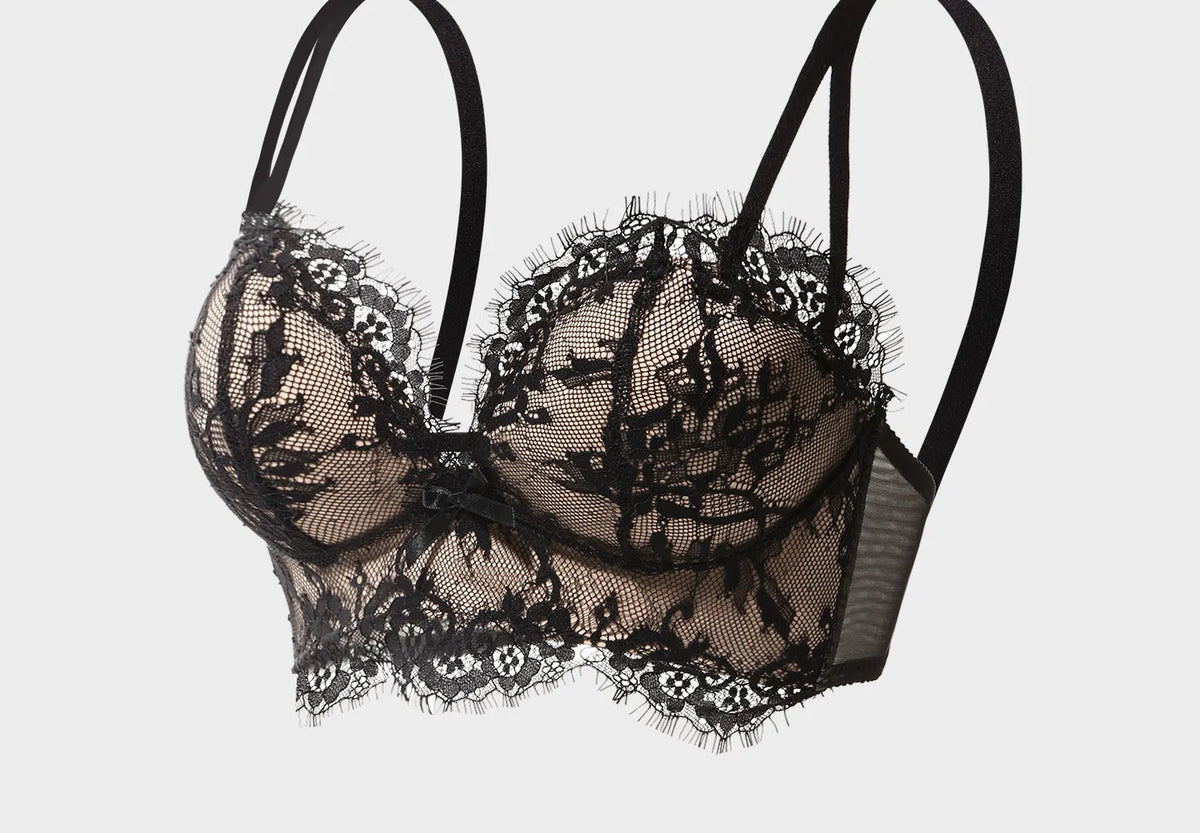 Women’s Victorian French Lace Bra Set, Push Up For Small Breasts with Side Support, Anti Dropping Sensual Lingerie Set MOYISU