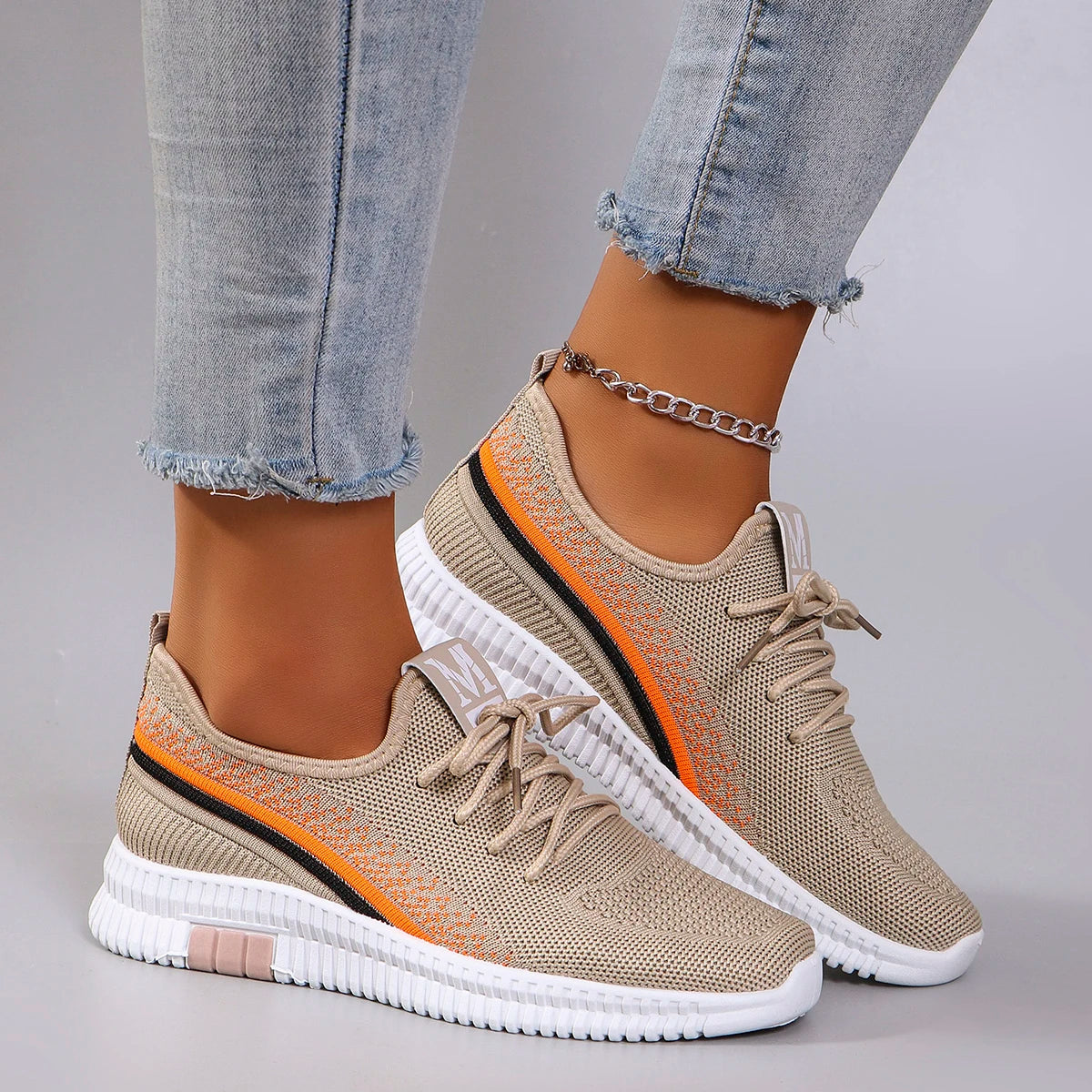 Women’s Breathable Mesh Flat Sneakers – Lightweight Summer Shoes