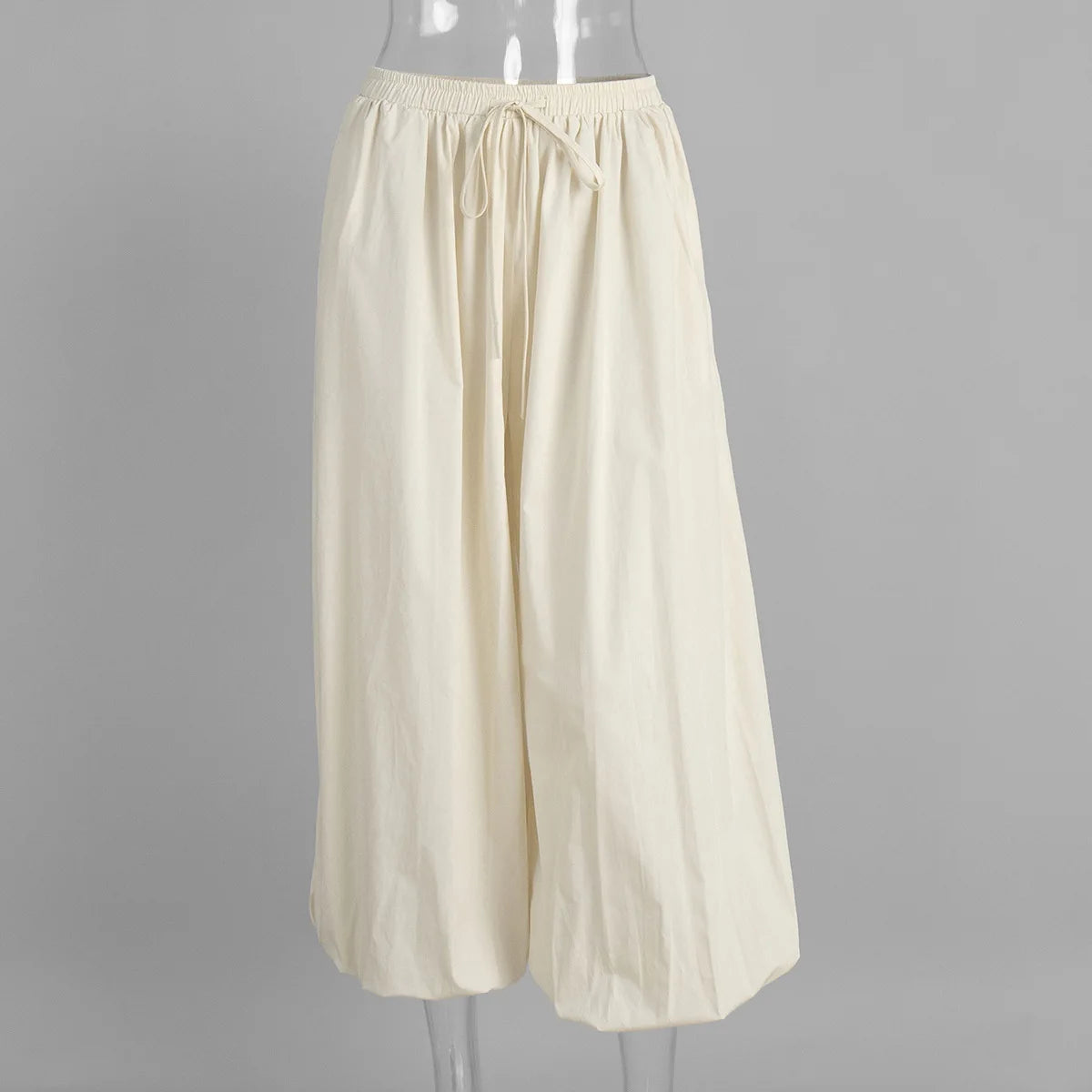 Y2k Fashion Pocket Bloomers Female Trousers Wide Leg Women Pants Pleated Loose High Waist Patchwork Bandage Streetwear