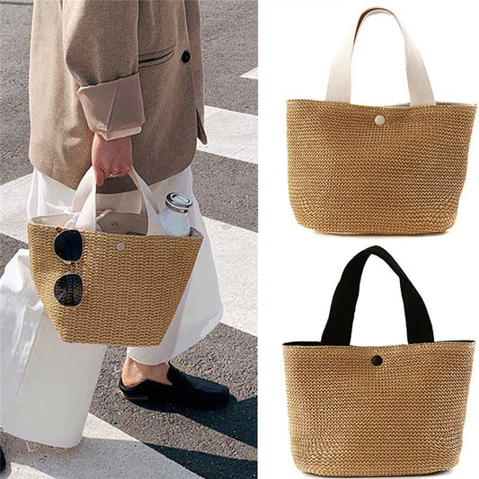 Travel holiday shoulder braided bag Large capacity beach bag straw braided style fashion handbag