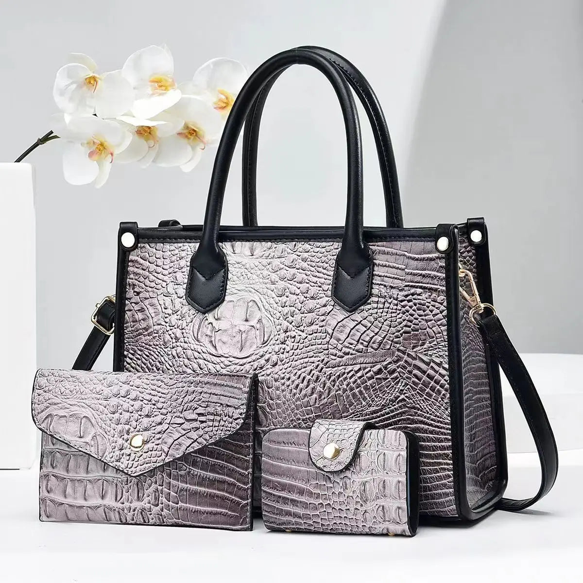 New Large Capacity Crocodile Pattern Women’s Tote Bag