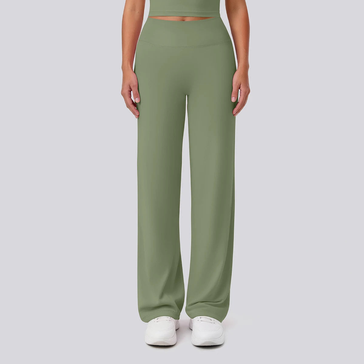 Rooftrellen Women's Sports Pants Bell-bottoms High Waisted Gym Loose Wide Leg Pants Solid Color Thin Fitness Sports Female Pants