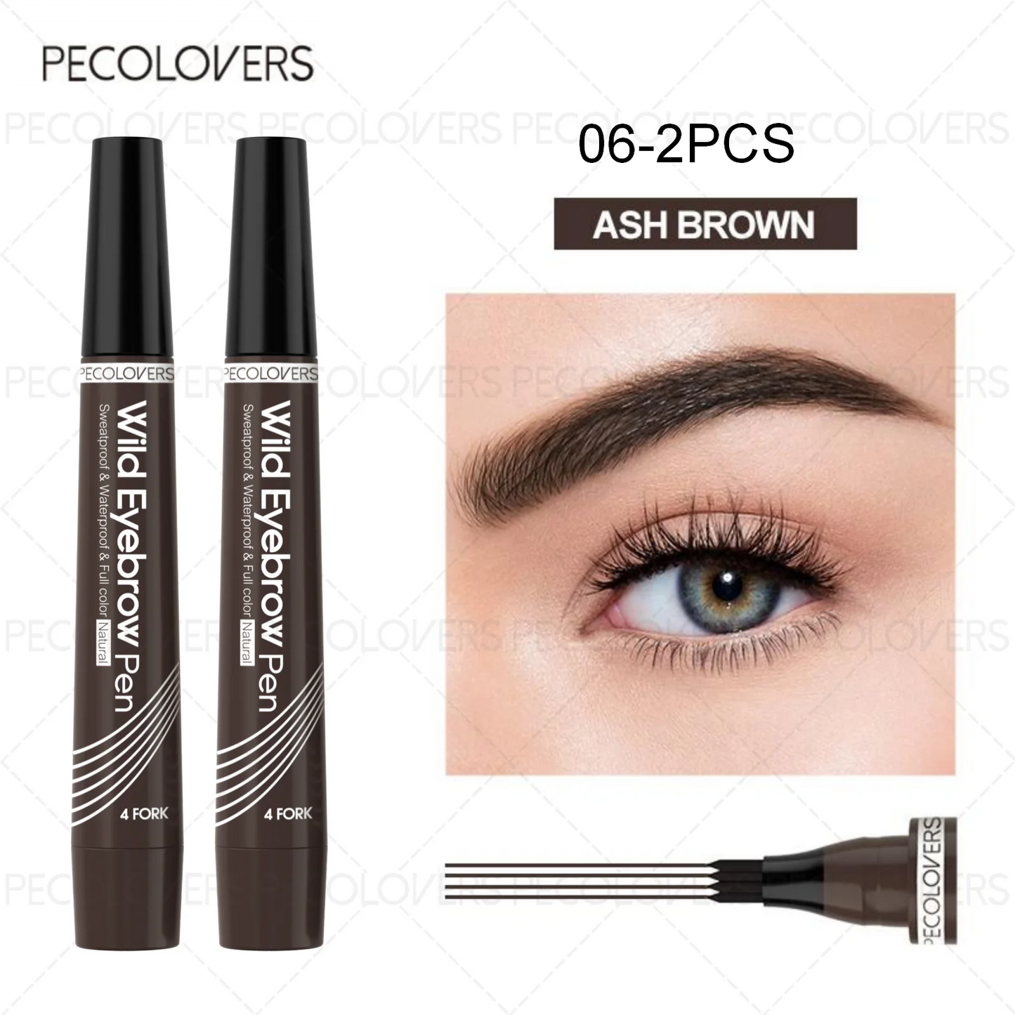 6 Colors 1pc Eyebrow Pen Waterproof 4 Split Tip Eyebrows Pen Eyebrow Tattoo Pen Waterproof Liquid Black Eyebrow Makeup Pencil