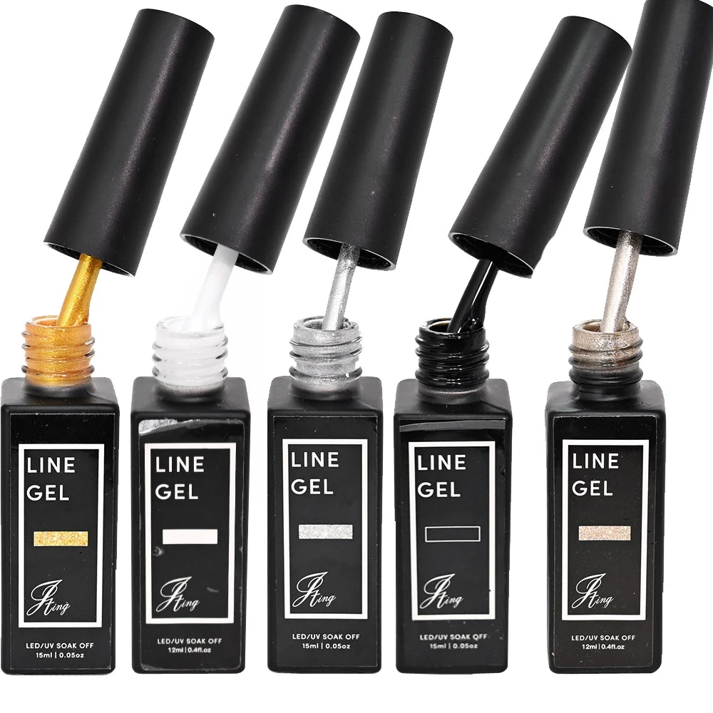 15ml/Bottle Liner Painting Gel Nail Polish Black Gold Silver Line Drawing Brush Nail Art Vernis White Black Nail Gel Varnish
