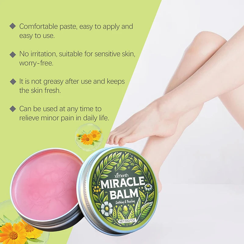 Miracle Balm 30g Natural Herbal Soothing Massage Cream Vitamin E Repairing Hydrating Legs And Feet Daily Body Care Cream