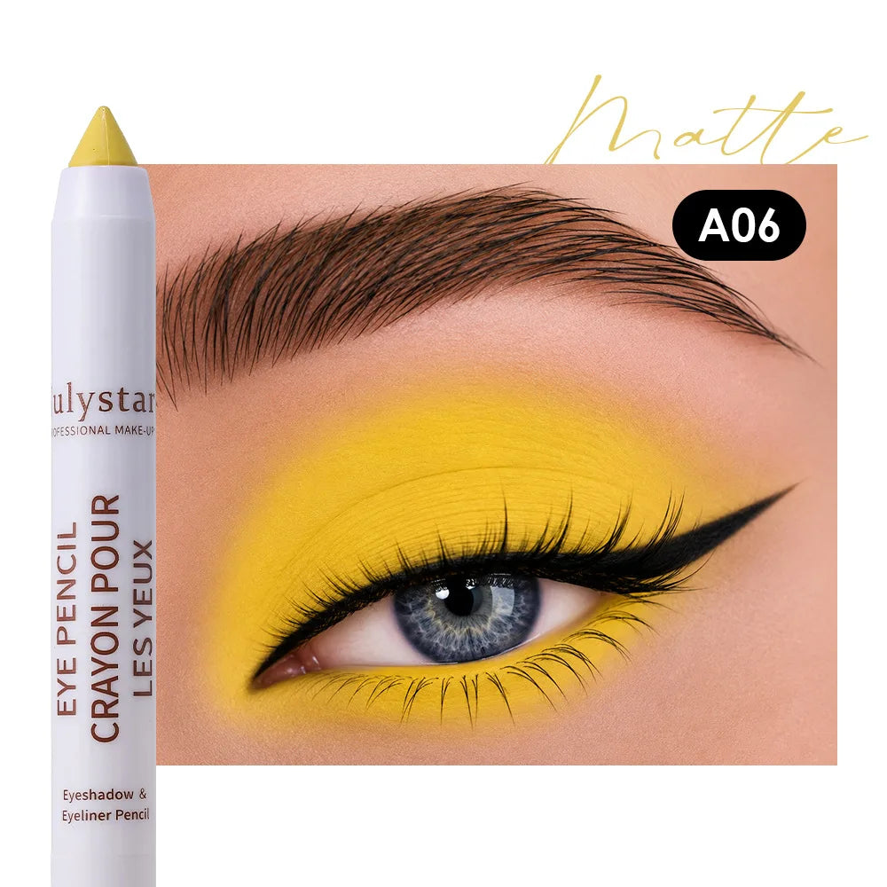 18colors Eyeshadow Stick Matte Shimmer Multi-color Waterproof High Pigmented Eyeshadow Pencil Crayon Makeup Tool Eye Cosmetics