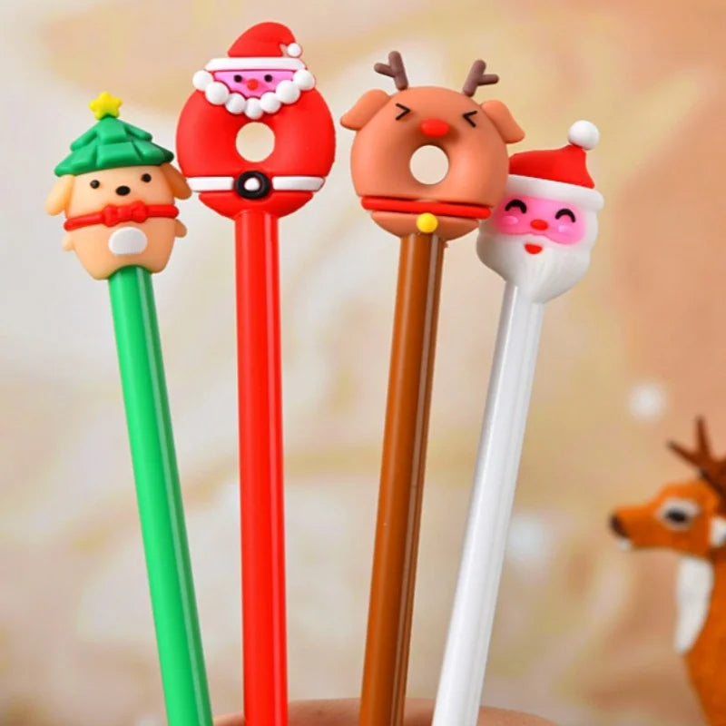 12pcs Christmas Neutral Pens,Office and School Writing Tools,Student Gift Giving,Diverse Styles, Party & Holiday DIY Decorations