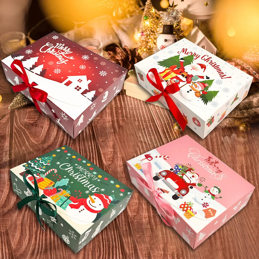 4/12pcs Large Christmas Gift Boxes with Lids - Elegant Holiday Party Packaging, for Christmas, Weddings, Birthdays, Gift Wrap