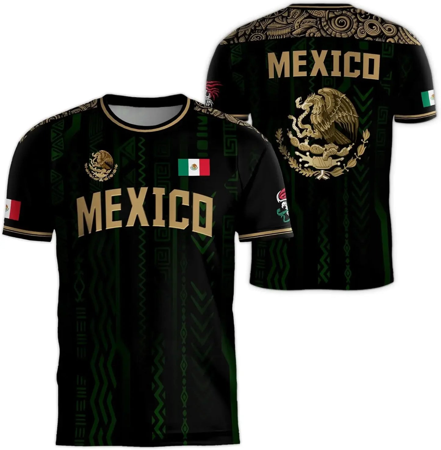 MEXICO Flag 3D Print Sport Quick-dry Breathable Men T-shirt Outdoor Football Jersey Team Short-sleeve Parent-child Top Clothing