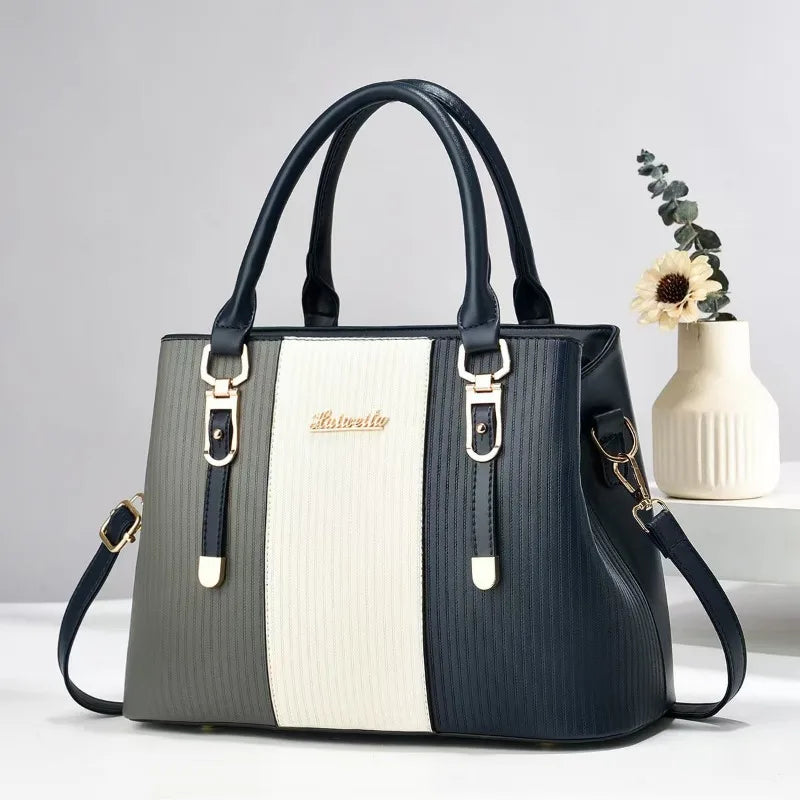 Fashion Splicing Leather Luxury Purses and Handbags Fashion Womens Crossbody Shoulder Bags for Women Trend Girl Tote Sac