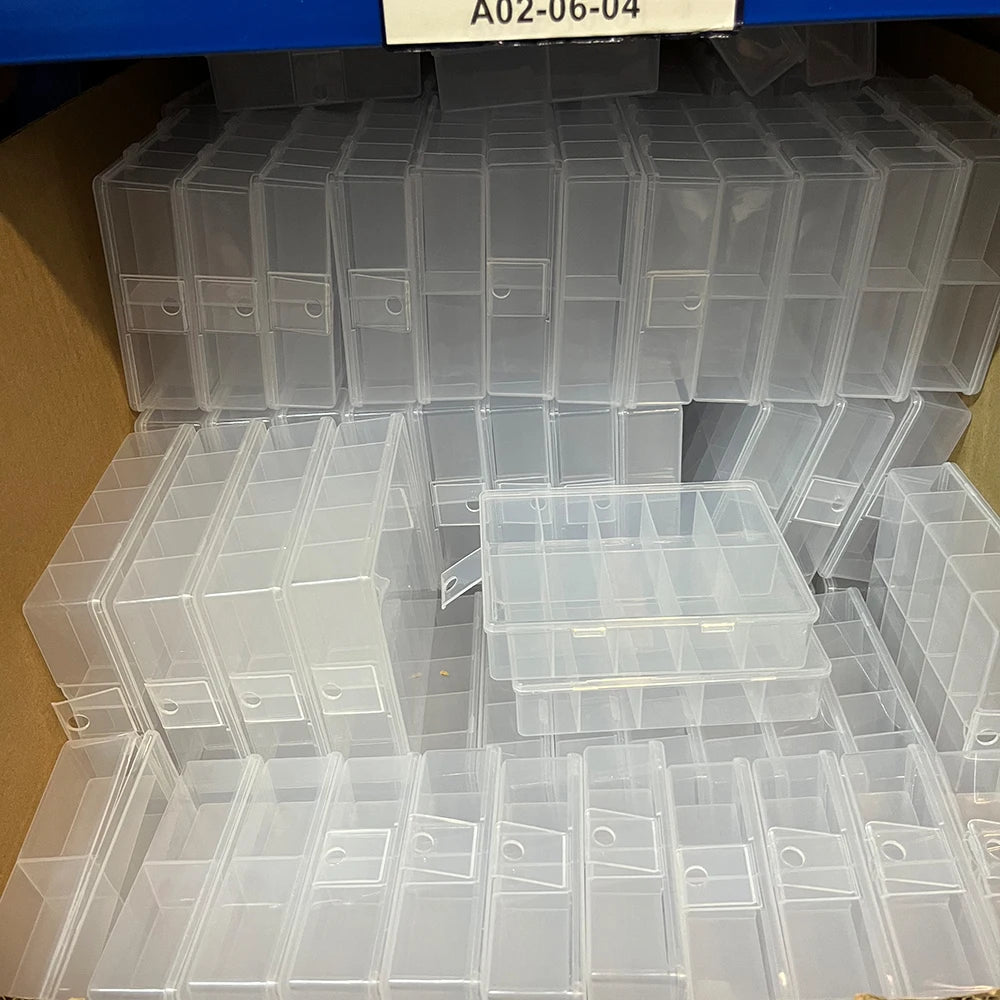 10 Grids Transparent Nail Art Storage Box علبة تخزين شفافة متعددة الأقسام لمستلزمات الأظافر – 10 خانات