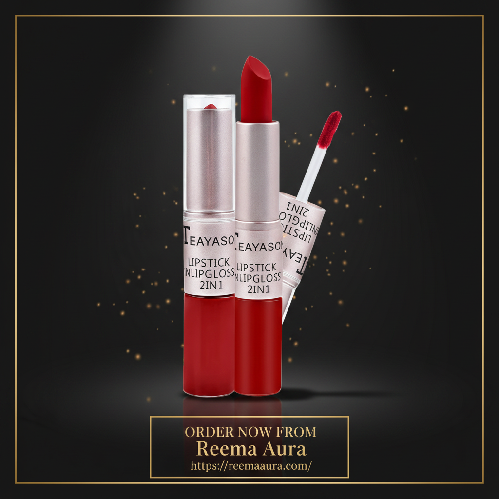 1Pc Long Lasting Velvet Matte Lipstick Double Head Lip Gloss Non-stick Cup Lip Gloss Waterproof 2 in 1 Matte Red Lipstick Makeup