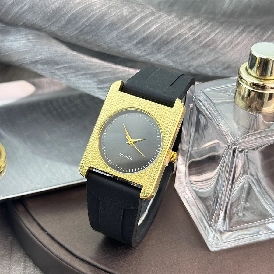 New Square Dopamine Color Women’s Watch – Silicone Strap